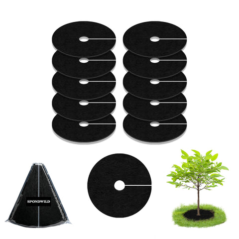 SPONDWILD 16-inch tree mulch ring surrounds trunk to curb weeds.