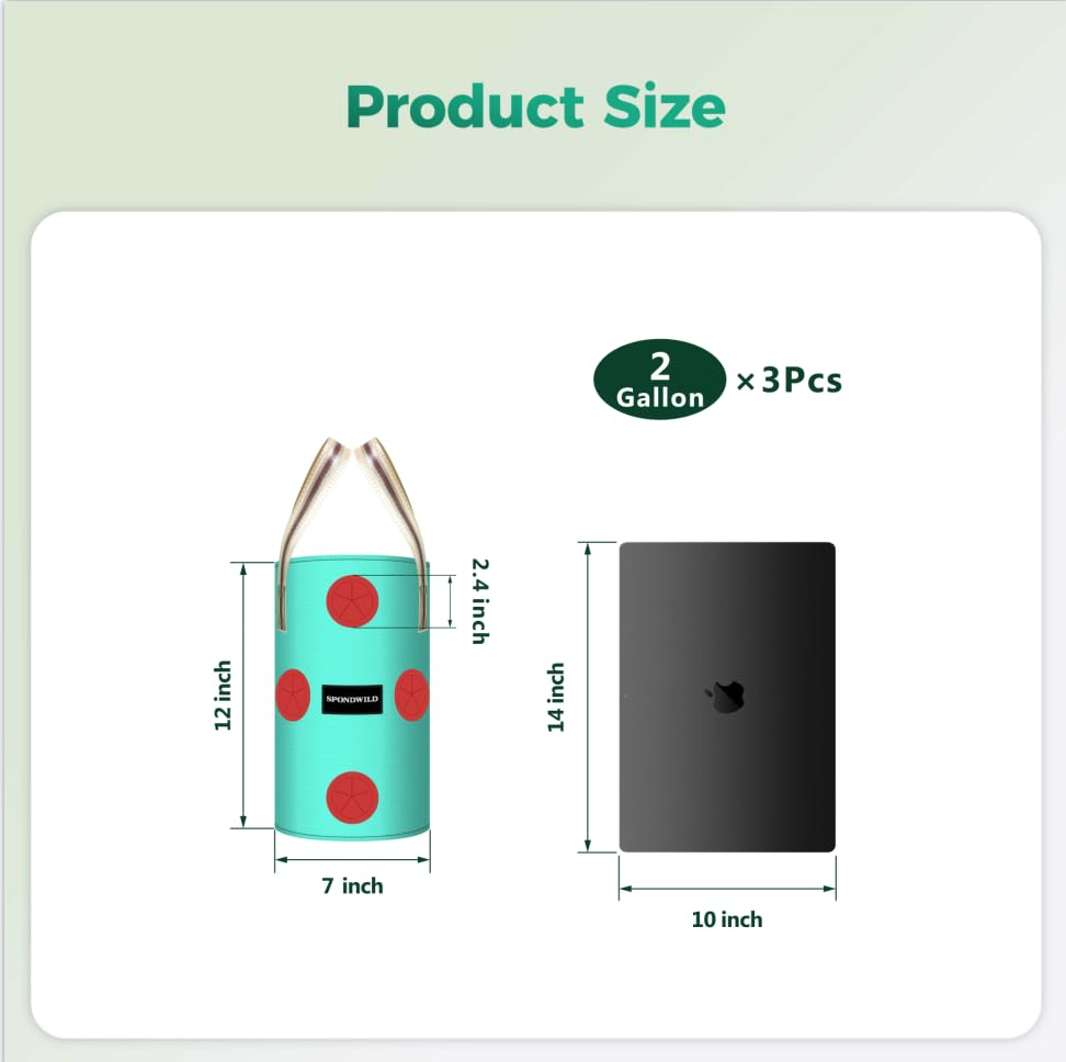 SPONDWILD vertical grow bag with bottom drainage hole promotes healthy roots.