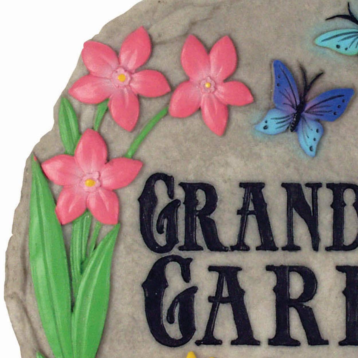 Spoontiques stepping stone includes back hardware for hanging indoors