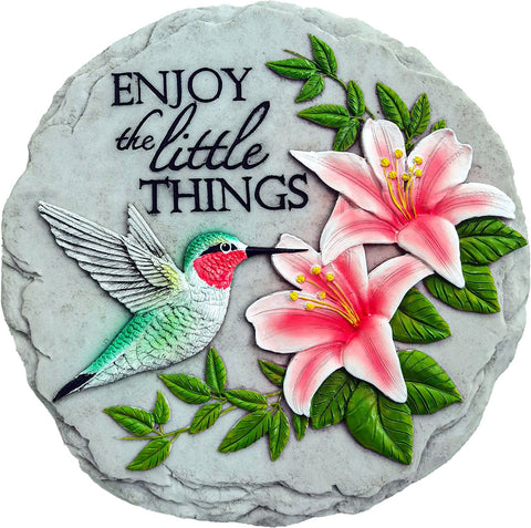 Spoontiques hummingbird stepping stone for garden decor and welcoming path accent
