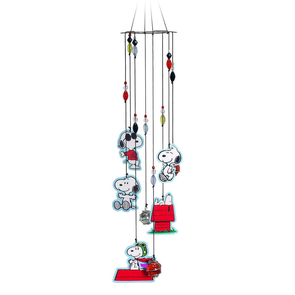 Spoontiques Snoopy Wind Chime in garden for whimsical outdoors and gentle sound.