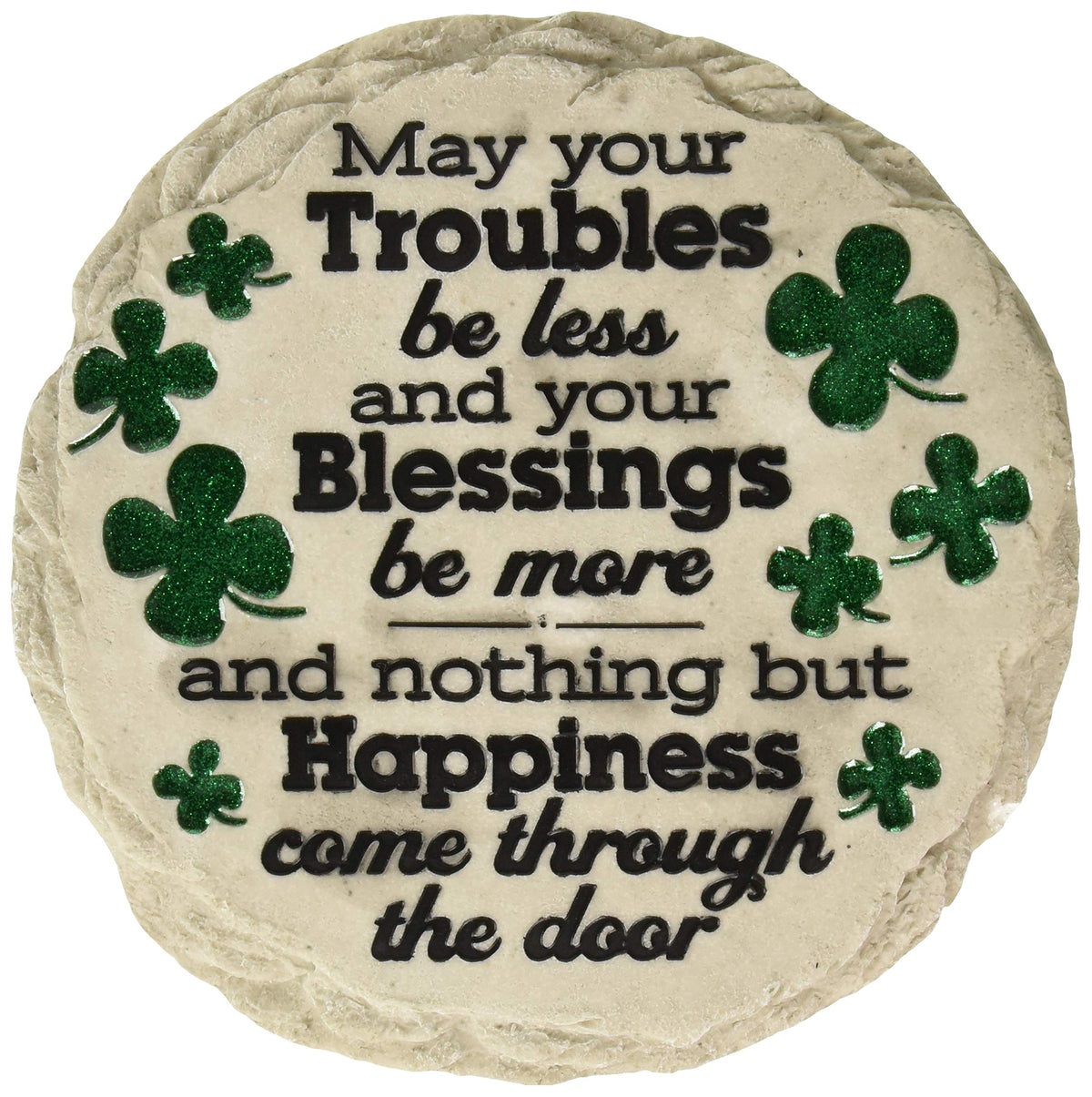 Spoontiques St Patrick's Day stepping stone front view adds garden charm and welcome.
