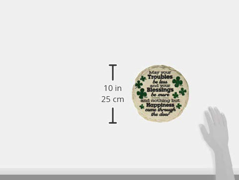 Spoontiques St Patrick's Day stepping stone packaging shows size and build.