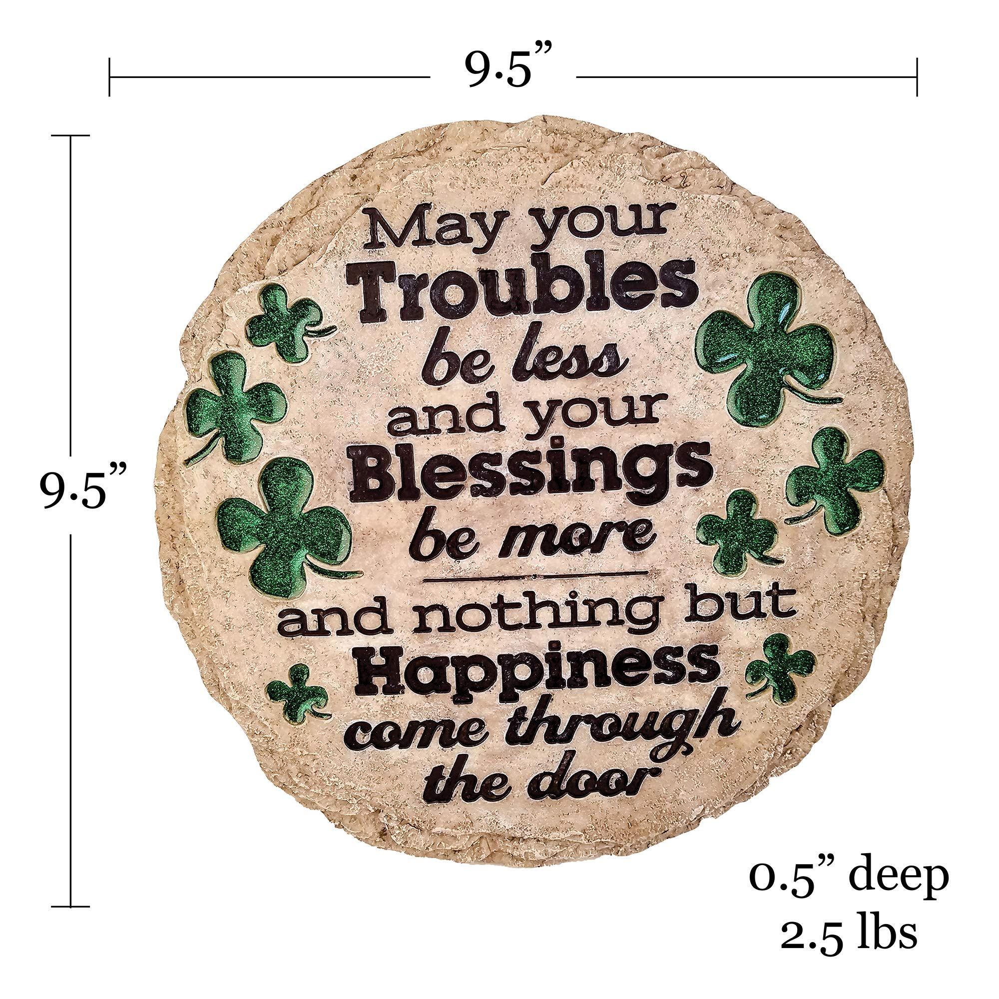 Spoontiques St Patrick's Day stepping stone patio display brightening outdoor spaces.
