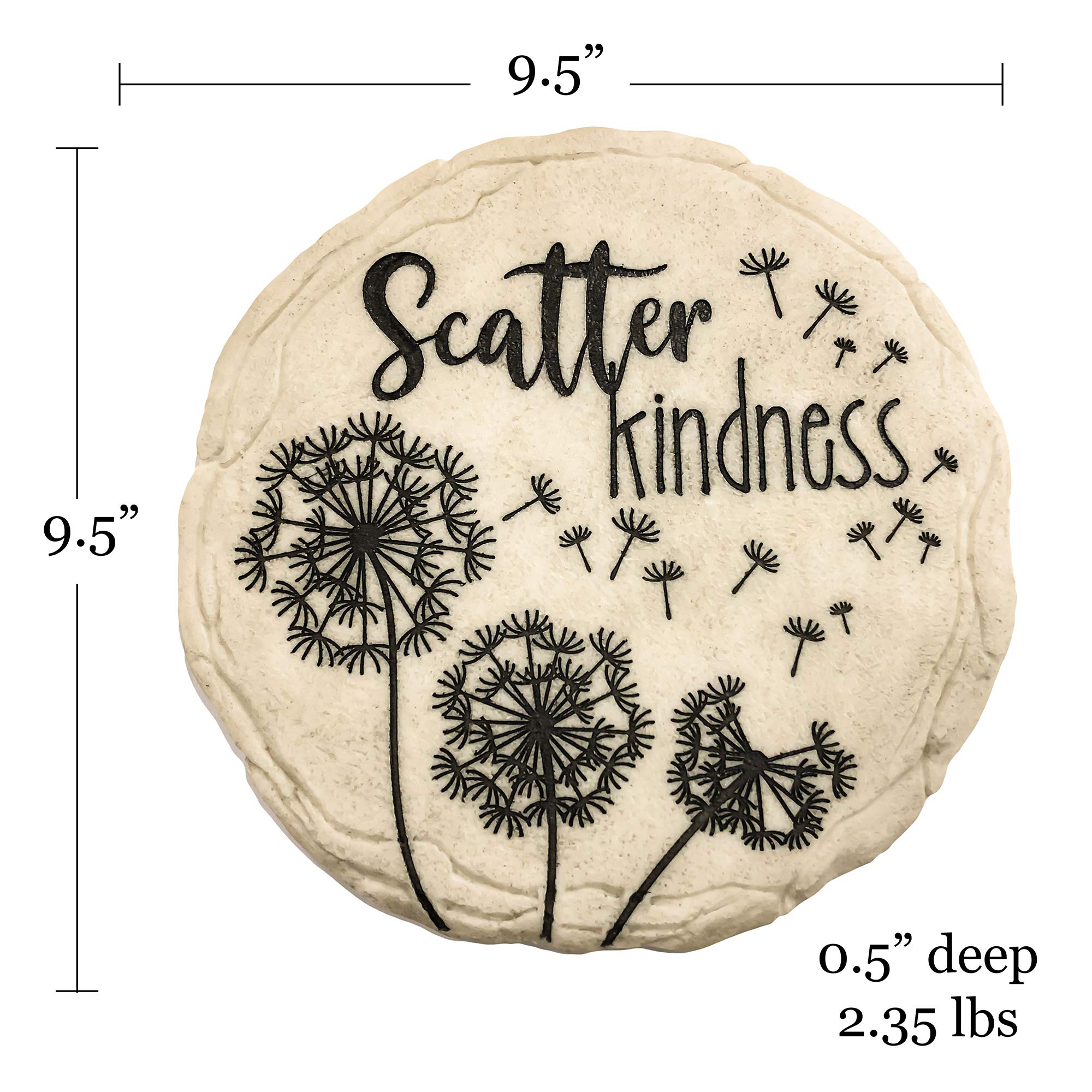 Spoontiques Wall plaque stepping stone includes hardware for hanging indoors or on a patio.