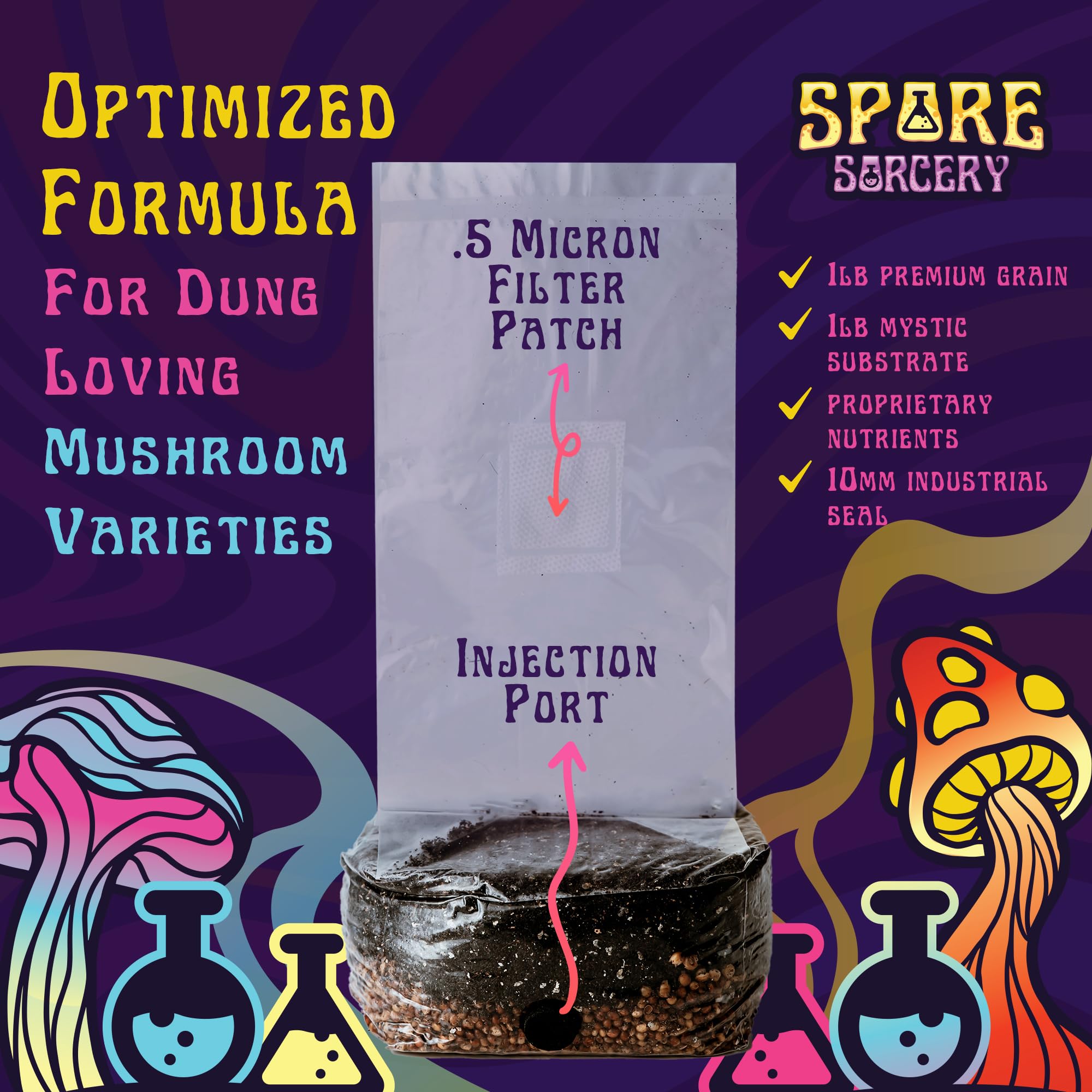 Substrate mix of milo sorghum and vermiculite inside the bag