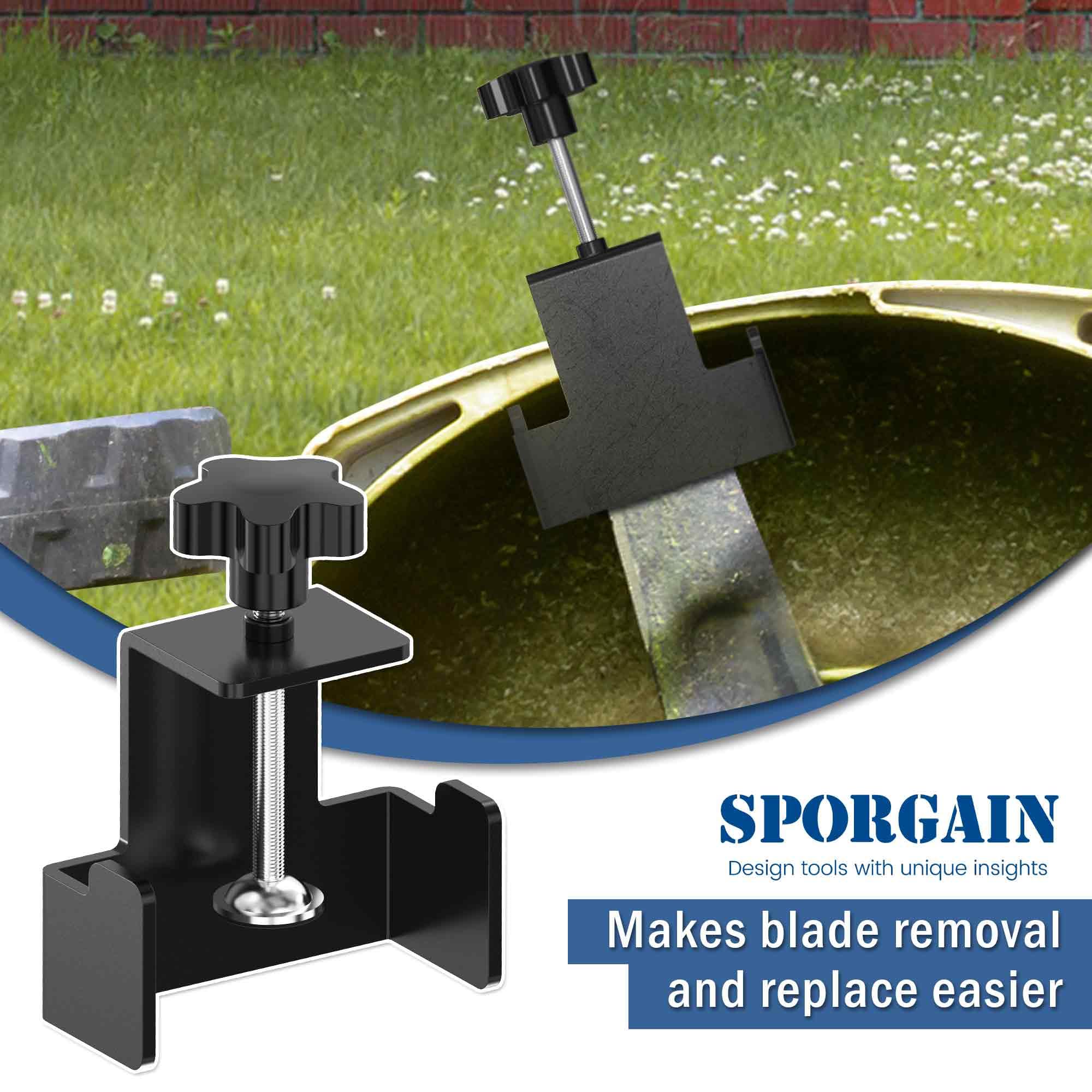 SporGain non-deforming blade tool keeps blades secure during removal.