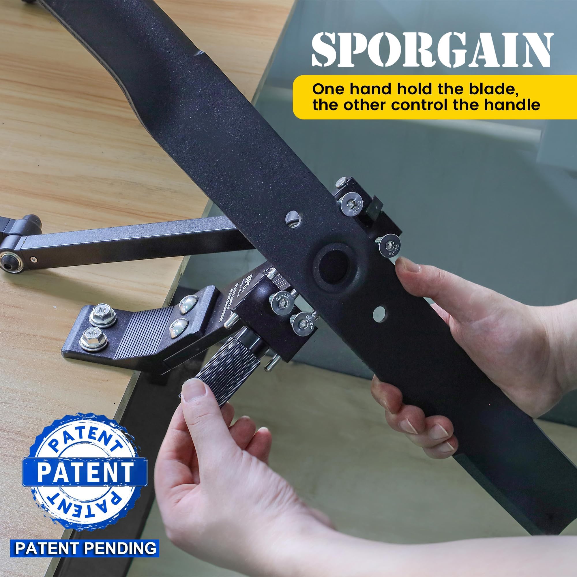 SporGain combo care kit ready-to-use for mower blade maintenance.