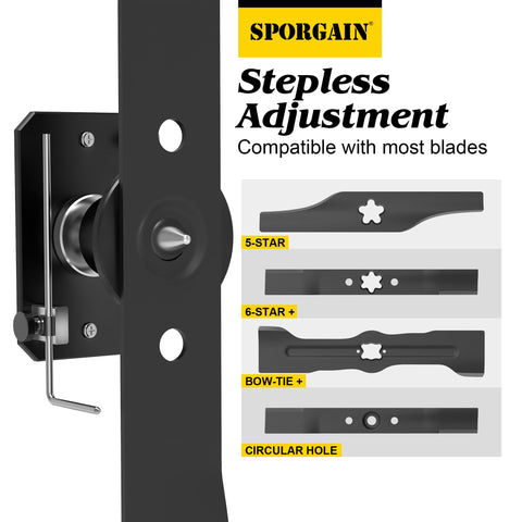 SporGain easy setup tool for fast, tool-free blade maintenance.