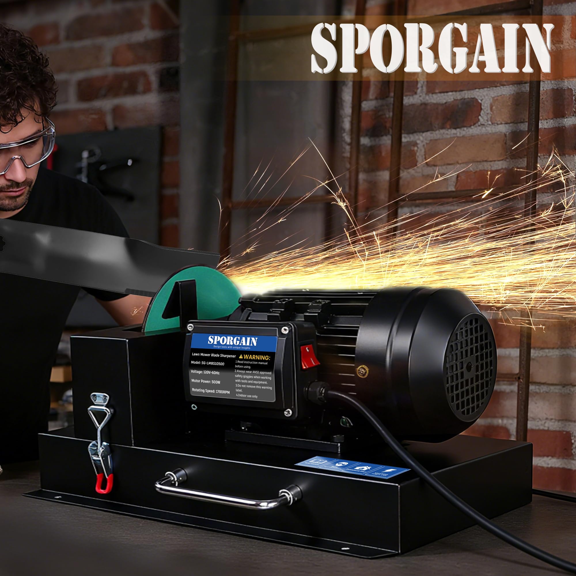 SporGain flexible 30°/45° blade holders support diverse blade shapes.