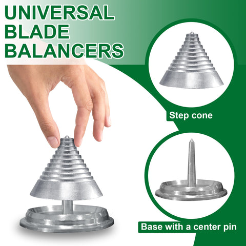 SporGain blade balancer cone ensures centered fit for even blades