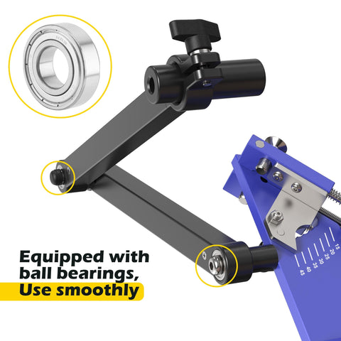 SporGain thumb-screw system for quick tension and angle changes.