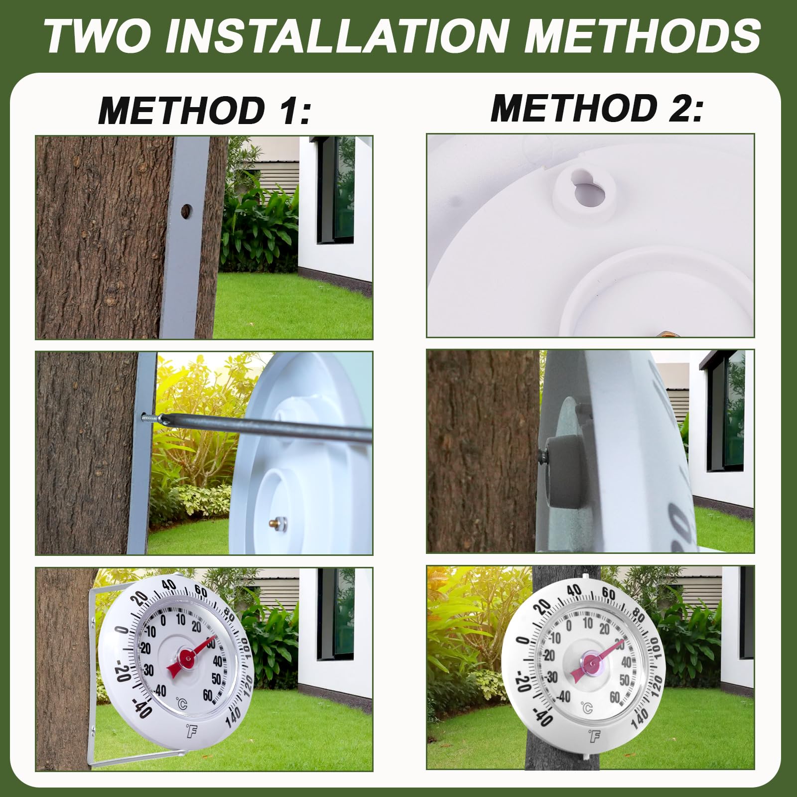 SPOROLWE garden thermometer suited for patios, barns, and greenhouses