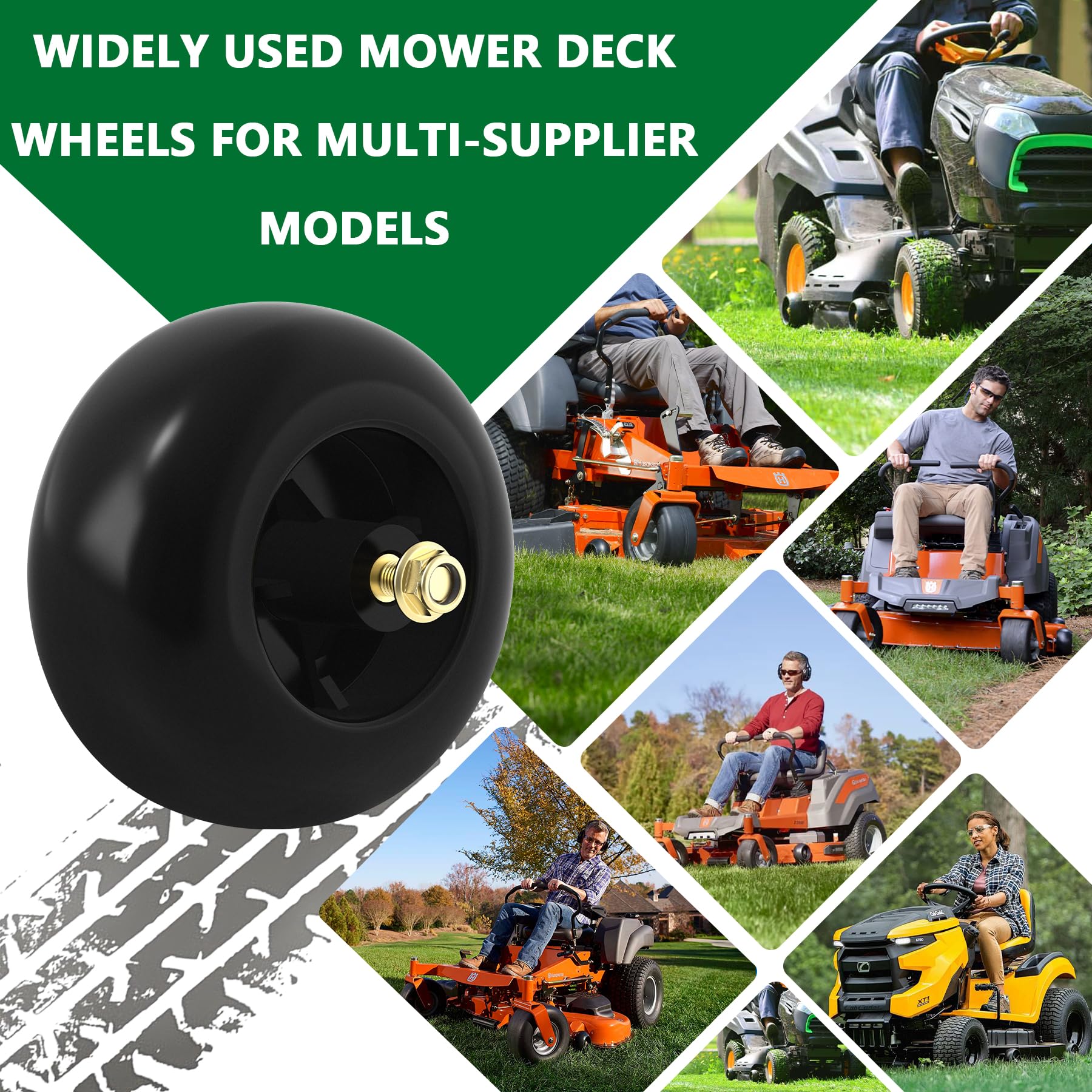 Sporthfish lightweight durable deck wheels for smooth mowing