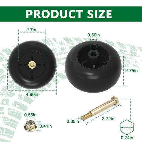Sporthfish two-pack wheels mounted on mower for even cutting