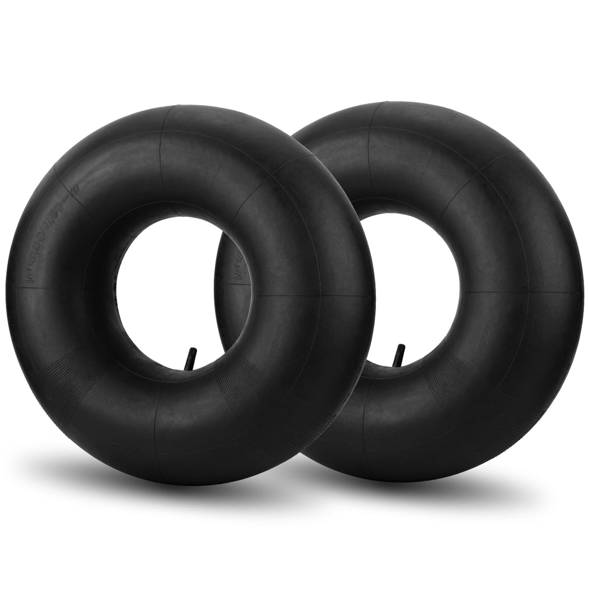 SPORTYOUTH inner tube for 18x8.50-8 tires, front view, ready for lawn equipment.