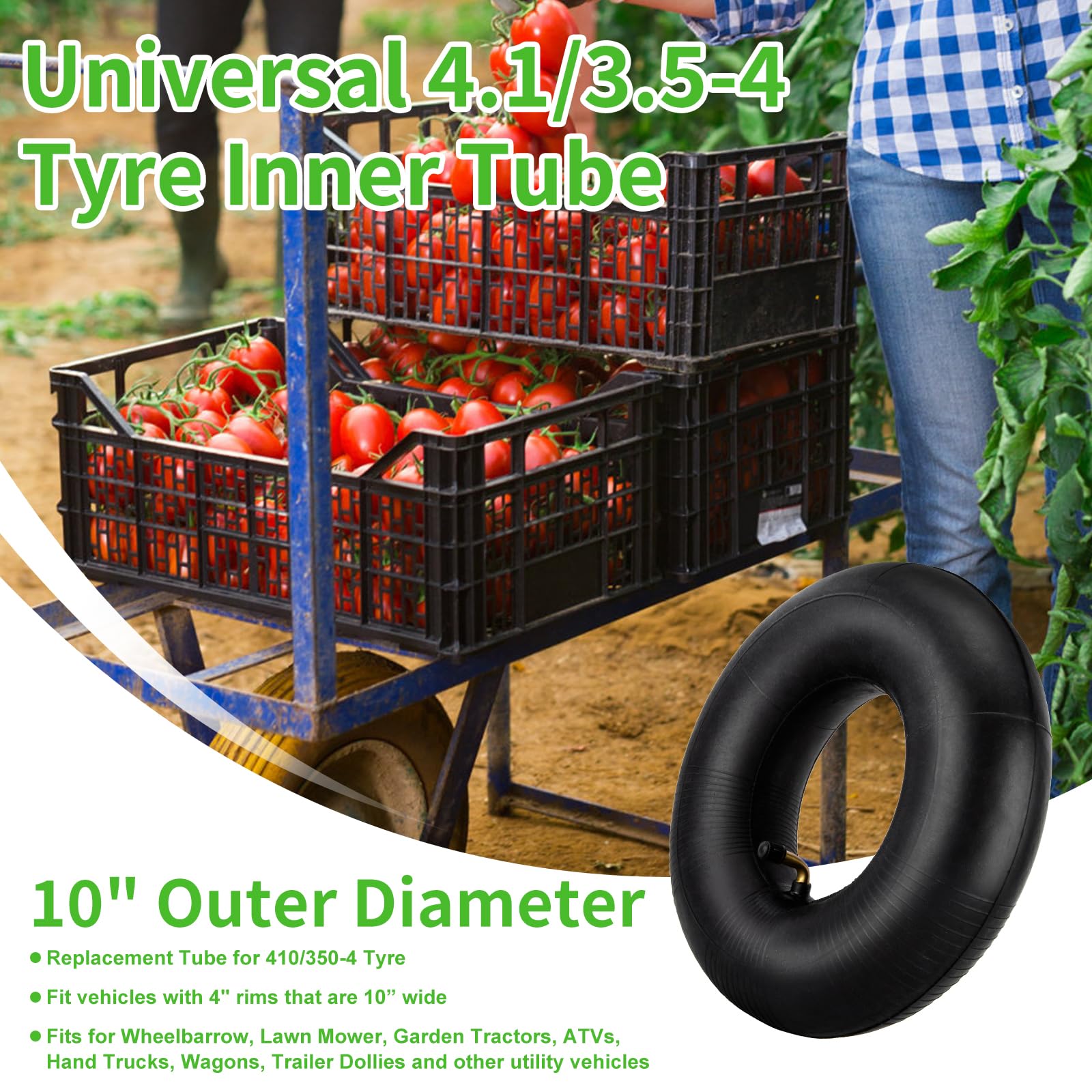 Sportyouth TR-87 bent valve inner tube on mower wheel for reliable inflation