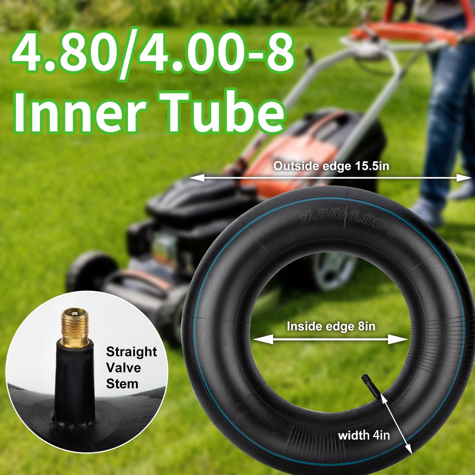 SPORTYOUTH inner tube with TR-13 straight valve for easy inflation