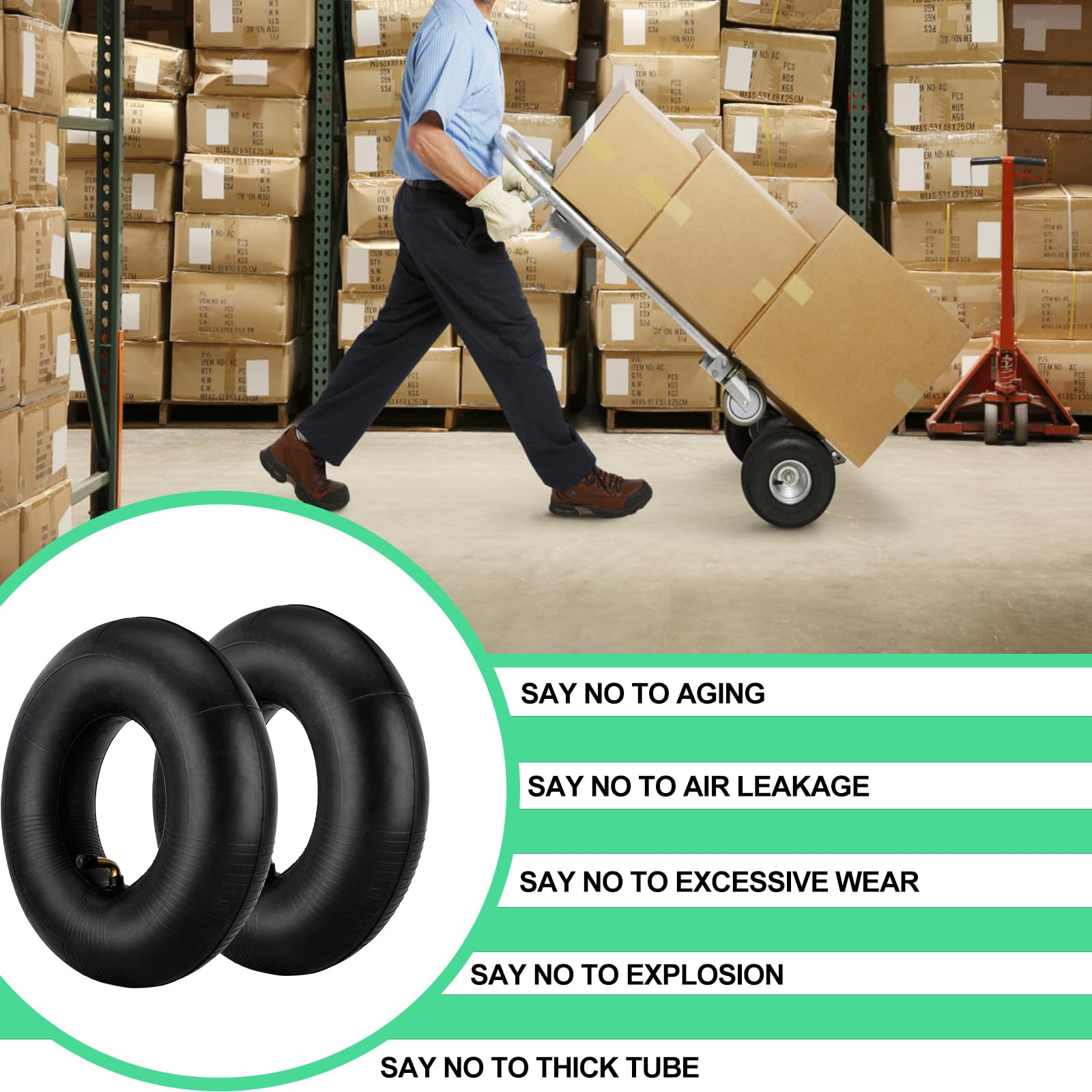 Sportyouth two-pack inner tubes in a workshop setting