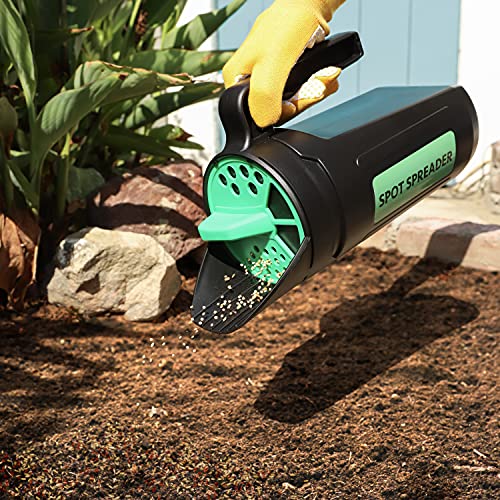Spot Spreader with multiple openings allows material-specific spreading for fertilizer.