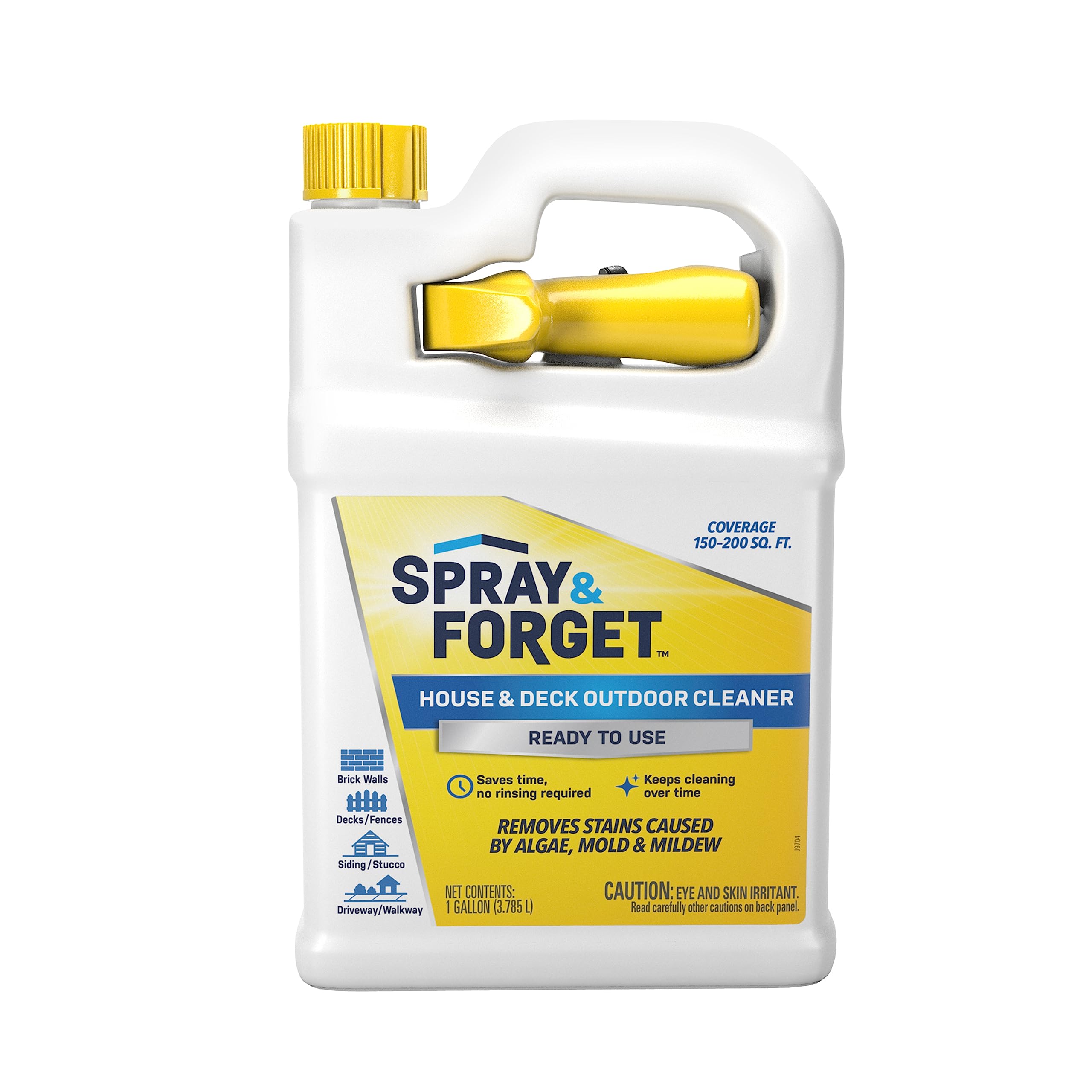 Spray & Forget ready-to-use bottle with nested trigger for easy outdoor cleaning.