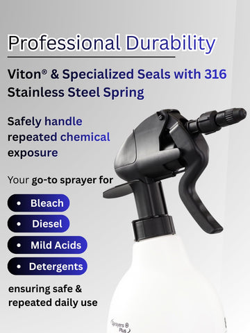 Sprayers Plus 803 Goose 316-stainless-steel-spring for chemical resistance.