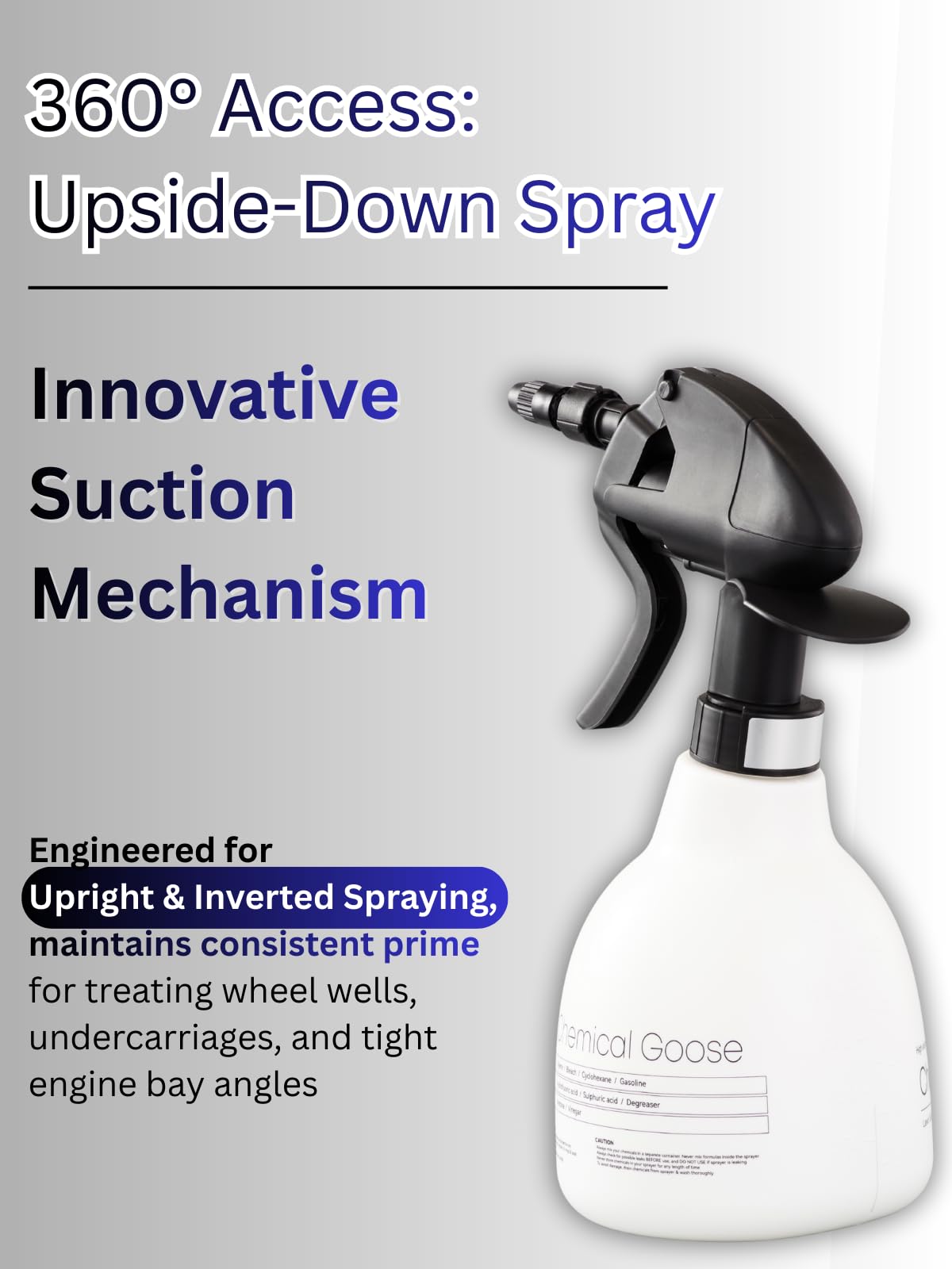 Sprayers Plus 803 Goose adjustable stream and mist for flexibility.