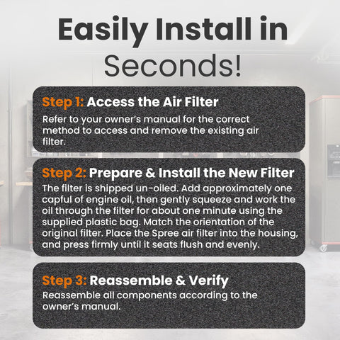 Easy-to-install air filter by Spree for DIYers.