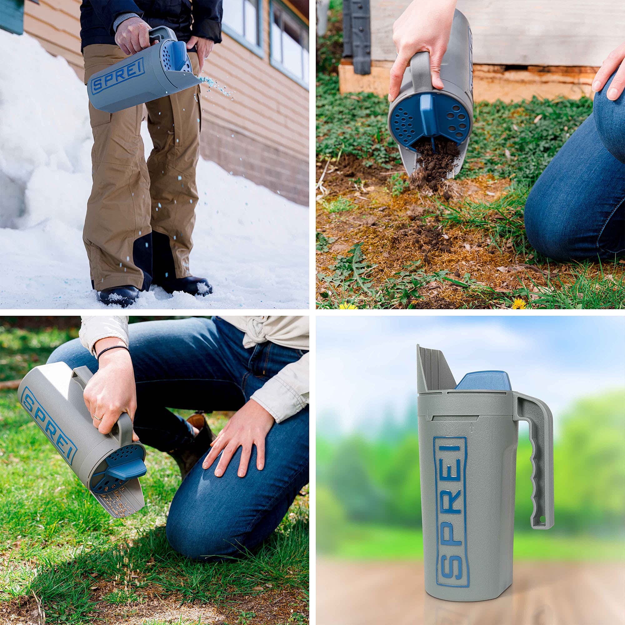 SPREI Spot Spreader used for snow salt and lawn seed spreadage.
