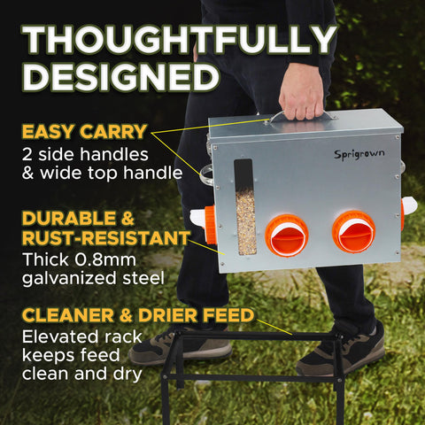 Sprigrown outdoor coop feeder ready for yard or run