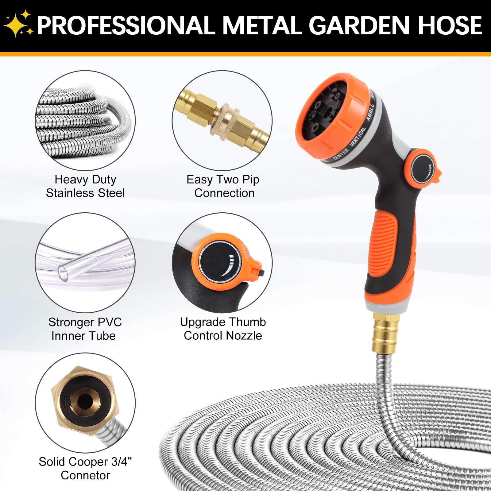 SPRIKIR 10-pattern spray nozzle in action for versatile plant and car cleaning.
