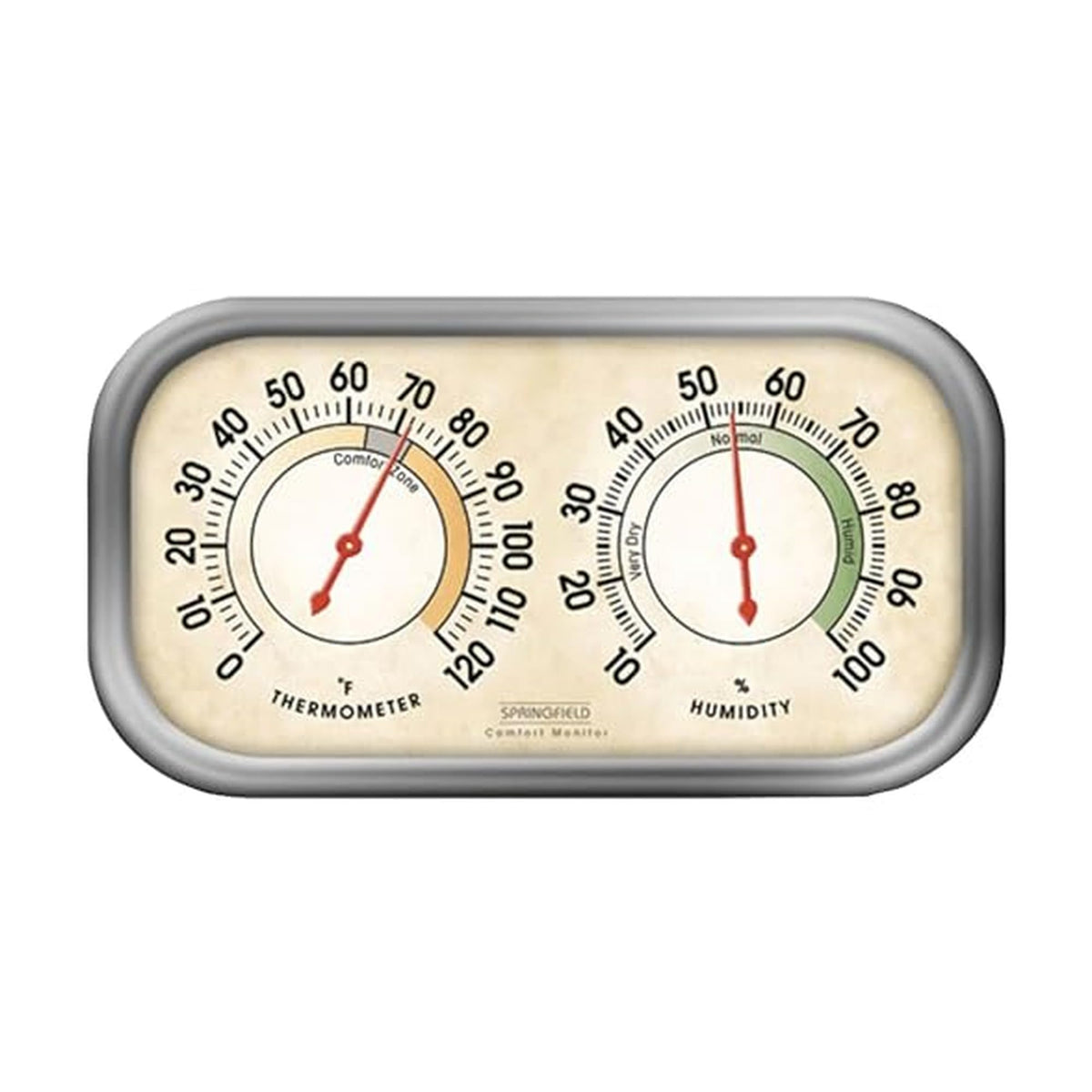 Springfield Color Track Thermometer displays indoor temperature for daily comfort control.