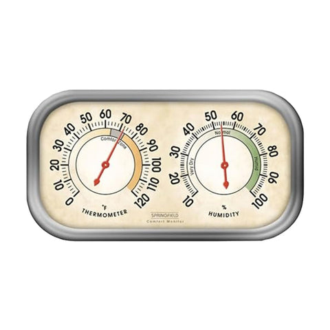 Springfield Color Track Thermometer displays indoor temperature for daily comfort control.