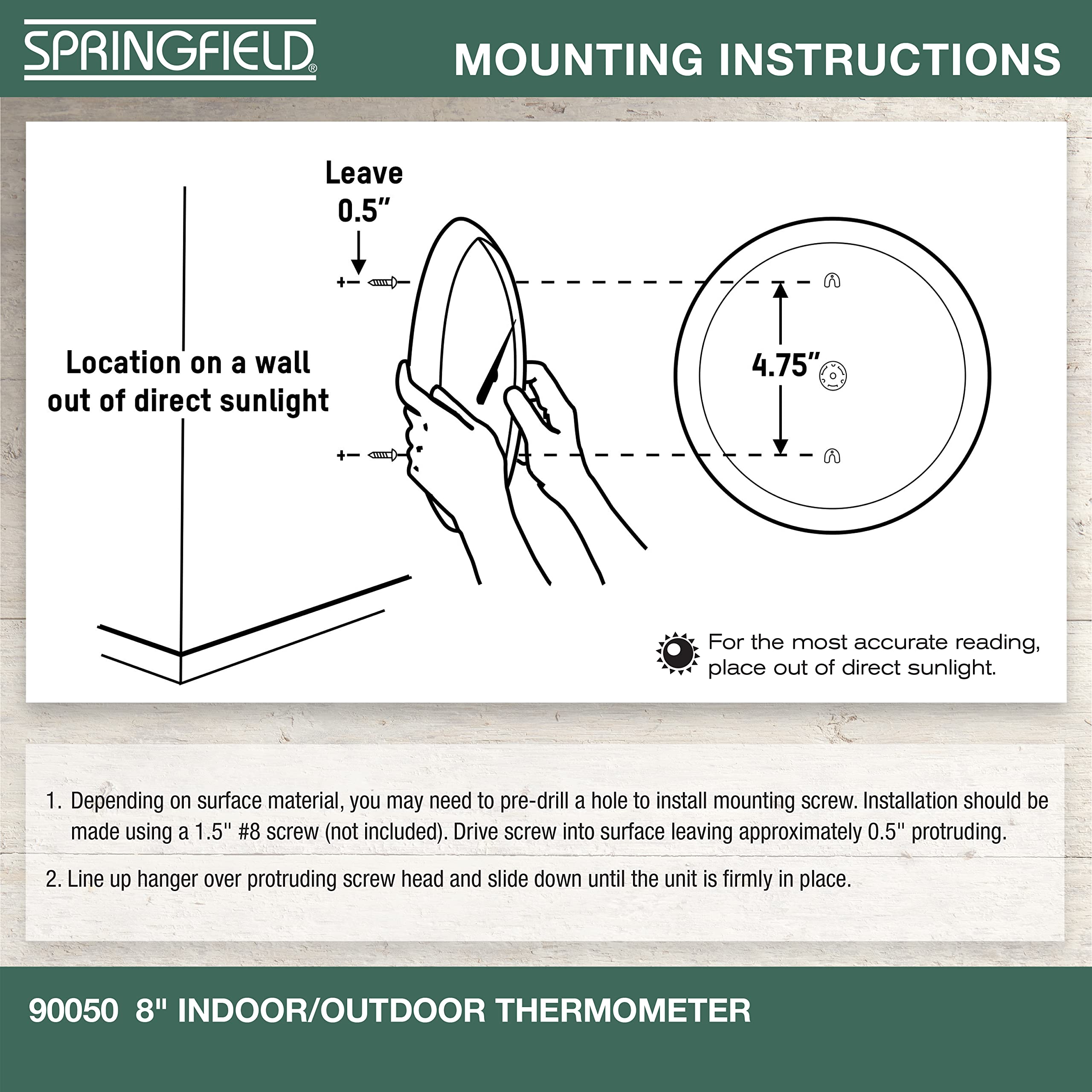 Springfield hanging-mount design makes placement easy in any space