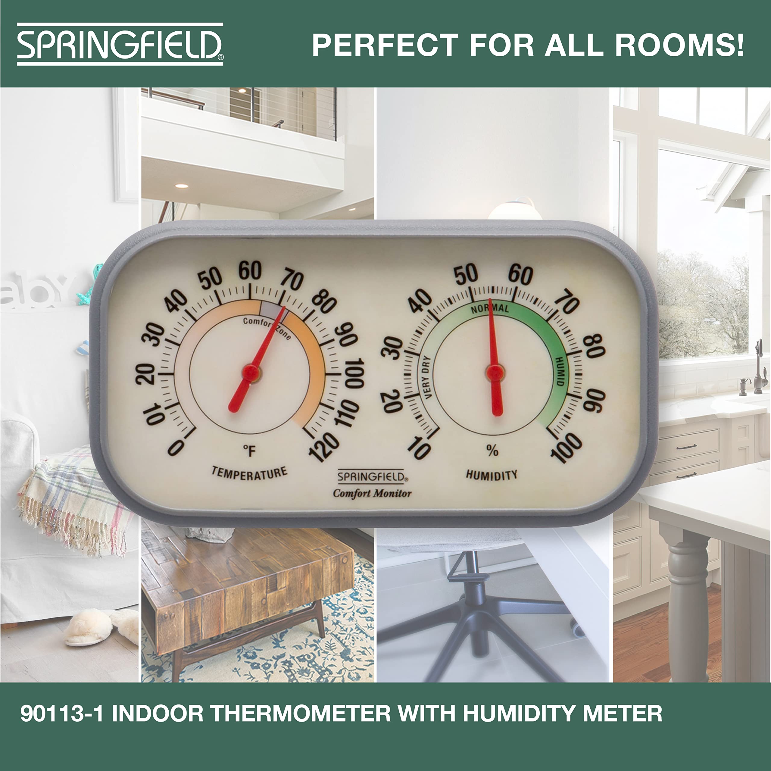 Springfield Indoor Weather Station wall-mount keeps room climate in view.