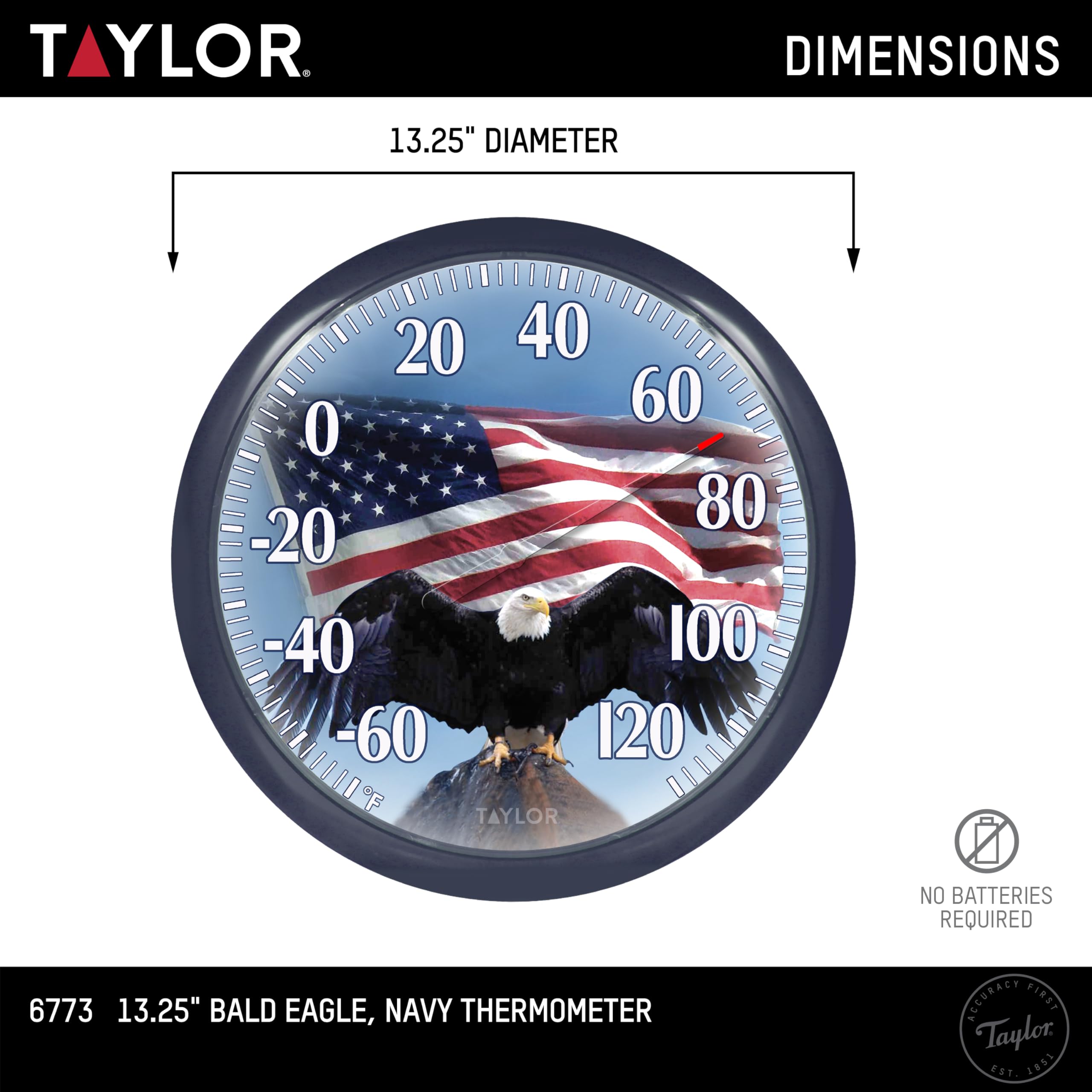 Springfield Taylor bald eagle thermometer bezel highlights durable outdoor-ready design