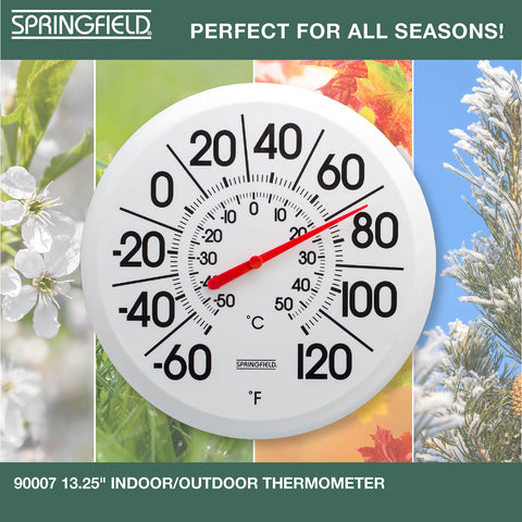 Protective lens on the Springfield thermometer ensures readable readings in any light.