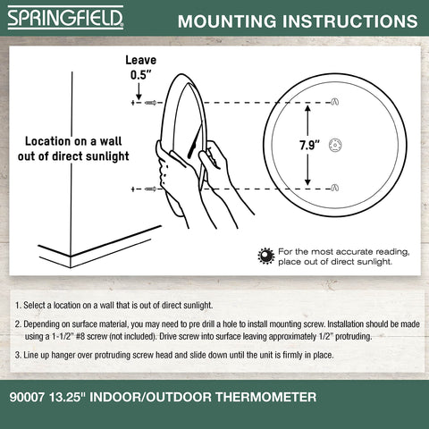 UV fade resistant graphics keep visuals vibrant outdoors on Springfield thermometer.