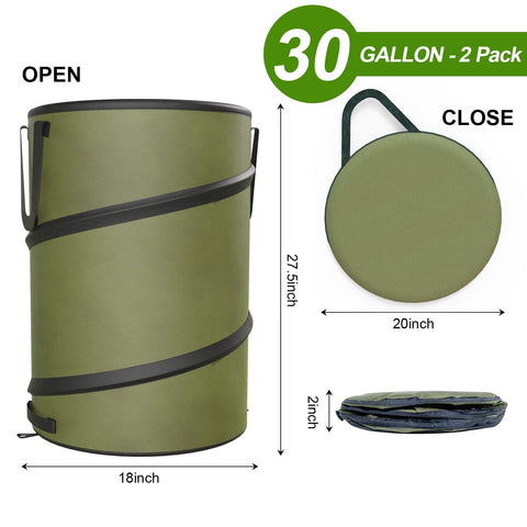 Sprinia collapsible trash can collapsed to a compact 3-inch height.