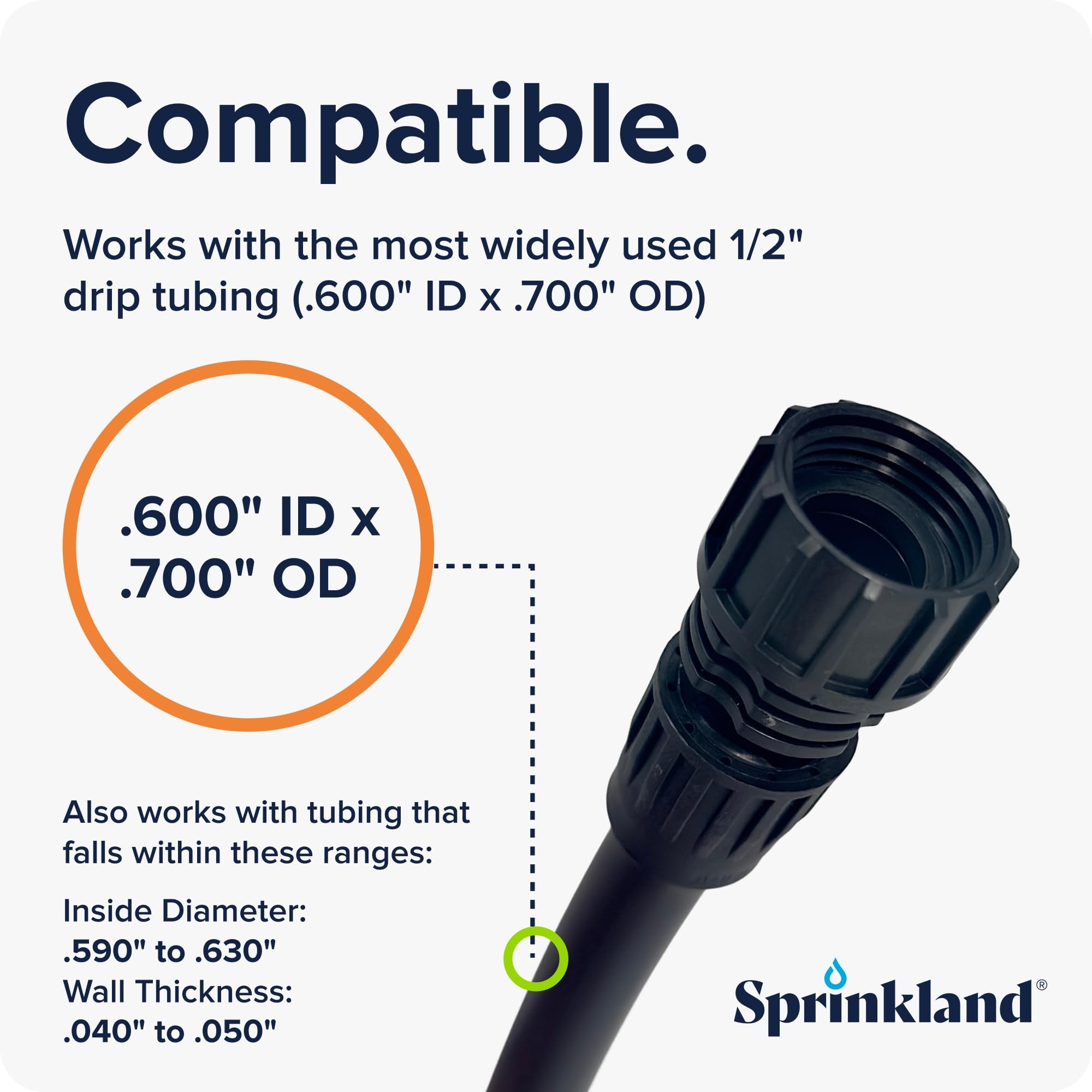 Sprinkland drip adapter swivel connection enables easy faucet mounting