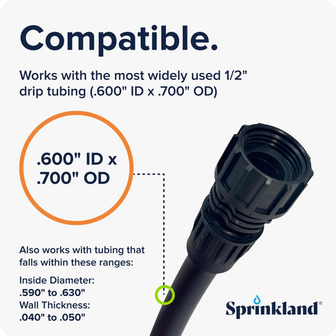 Sprinkland drip adapter swivel connection enables easy faucet mounting