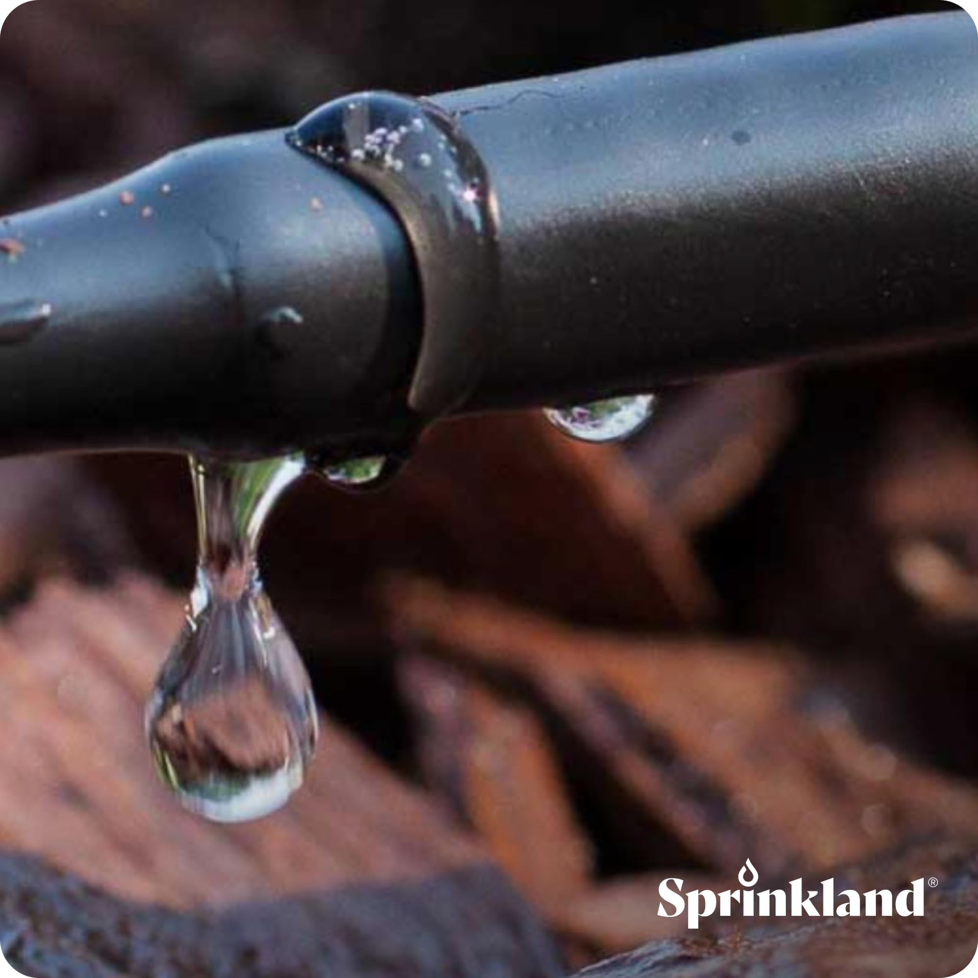 Sprinkland dripline ready setup shows easy mainline connections.
