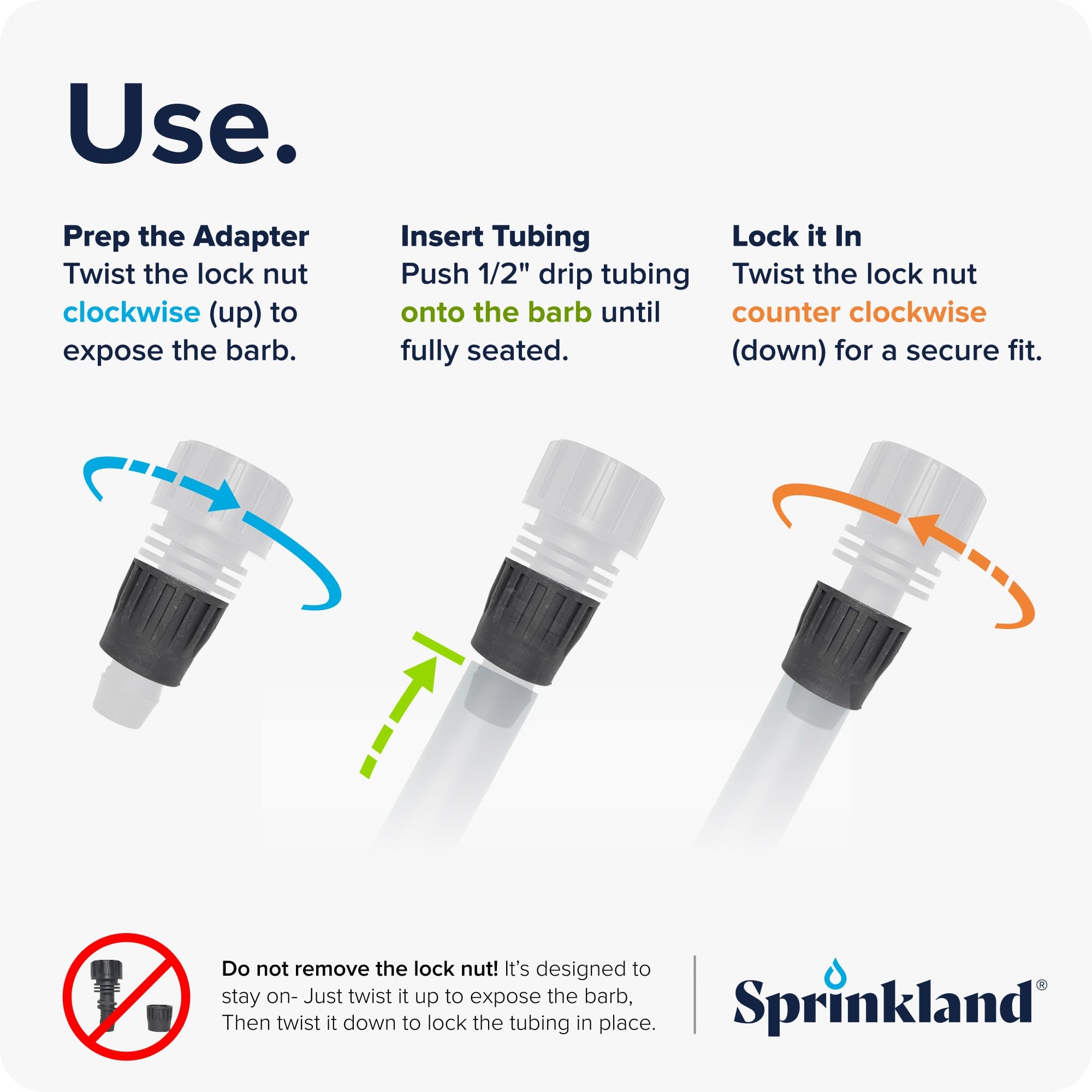 Sprinkland made-in-USA drip adapter highlights domestic production quality