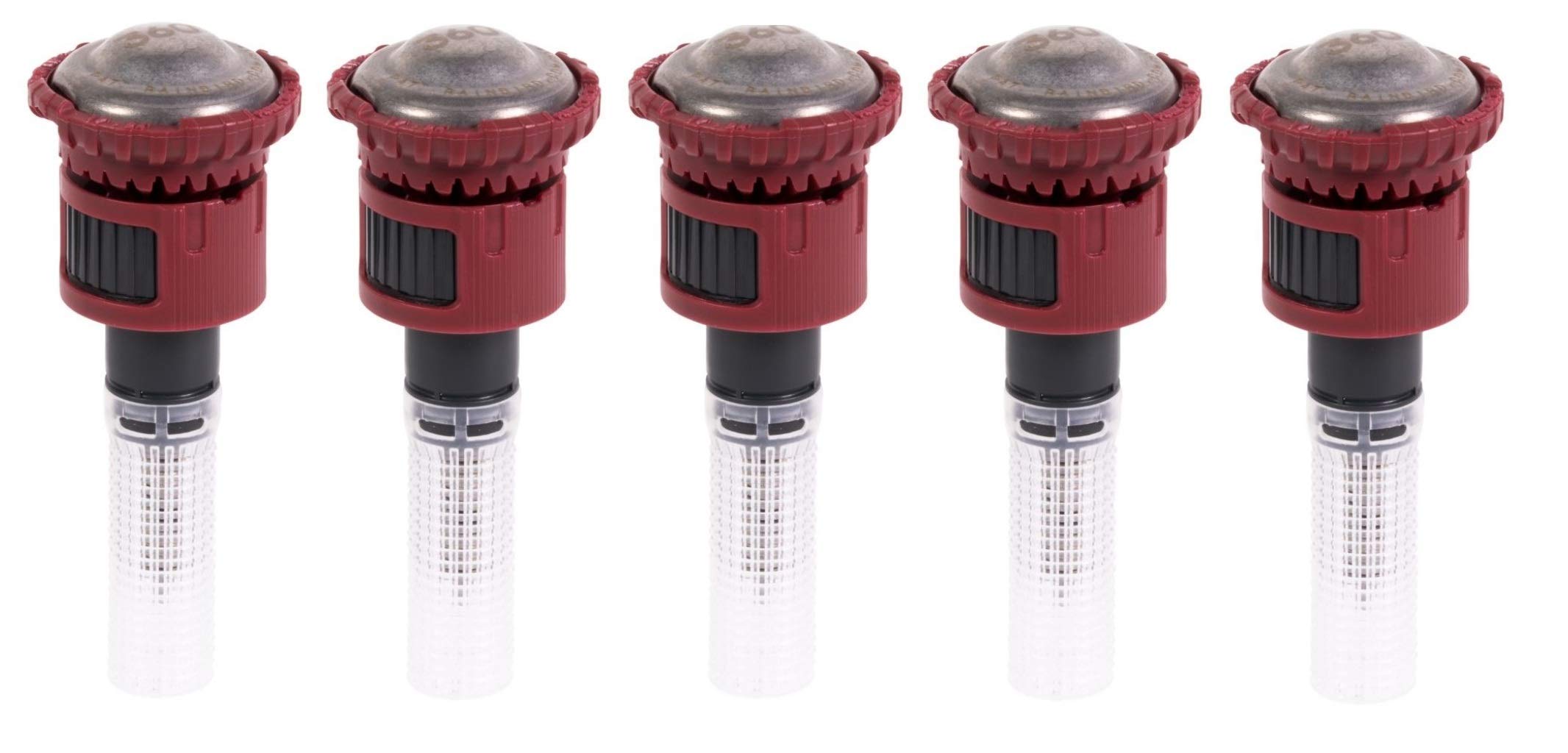 Sprinkler R-VAN24-360 nozzle close-up showing rotating streams for even watering.