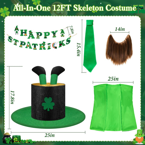 SprintGy 12ft skeleton vest shows bright colors to enhance yard decor