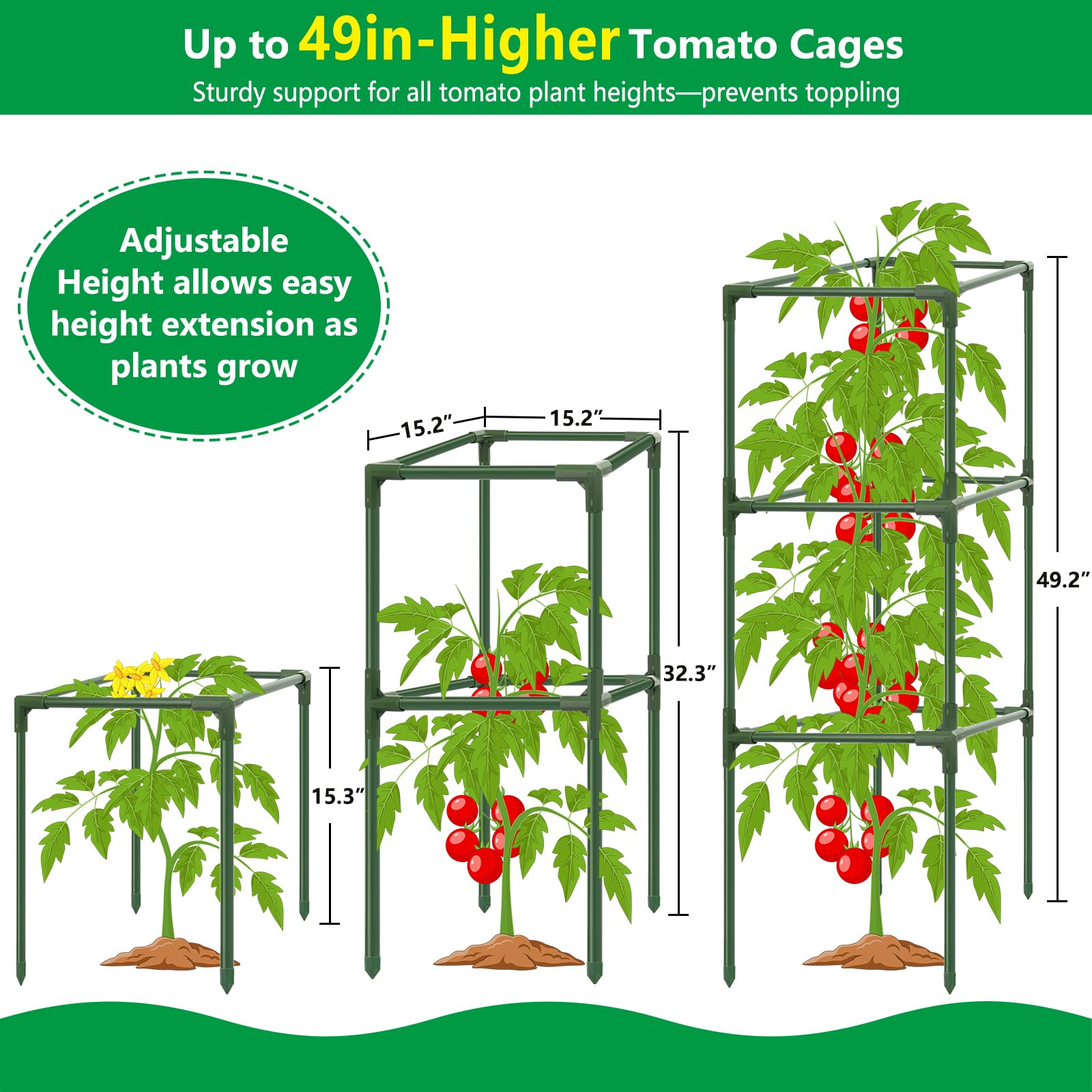 SprintGy anti-rust green cages blend with gardens while resisting rain and soil exposure.