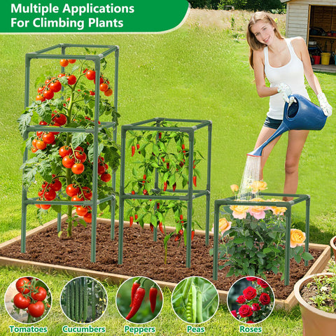 SprintGy garden trellis in a balcony setting ready for cucumbers and peppers.