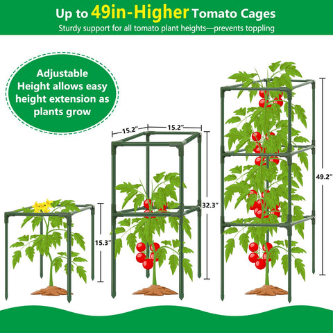 SprintGy modular height tomato cage adapts to various plants and growth phases.