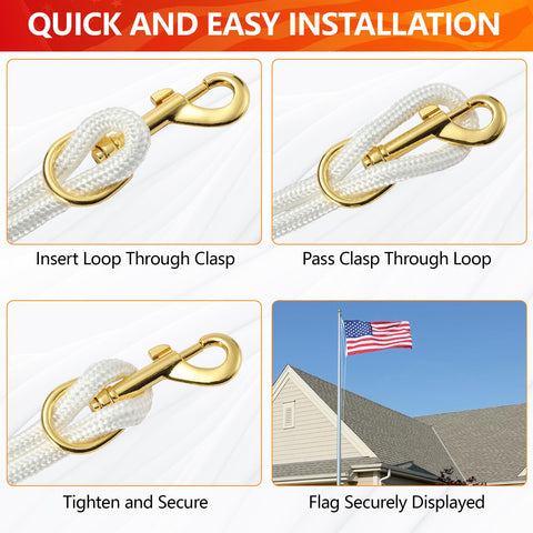 Sprookber easy installation makes flagpole rope replacement quick and simple.