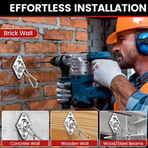 Sprookber heavy-duty eye plate hook close-up highlighting robust welds.
